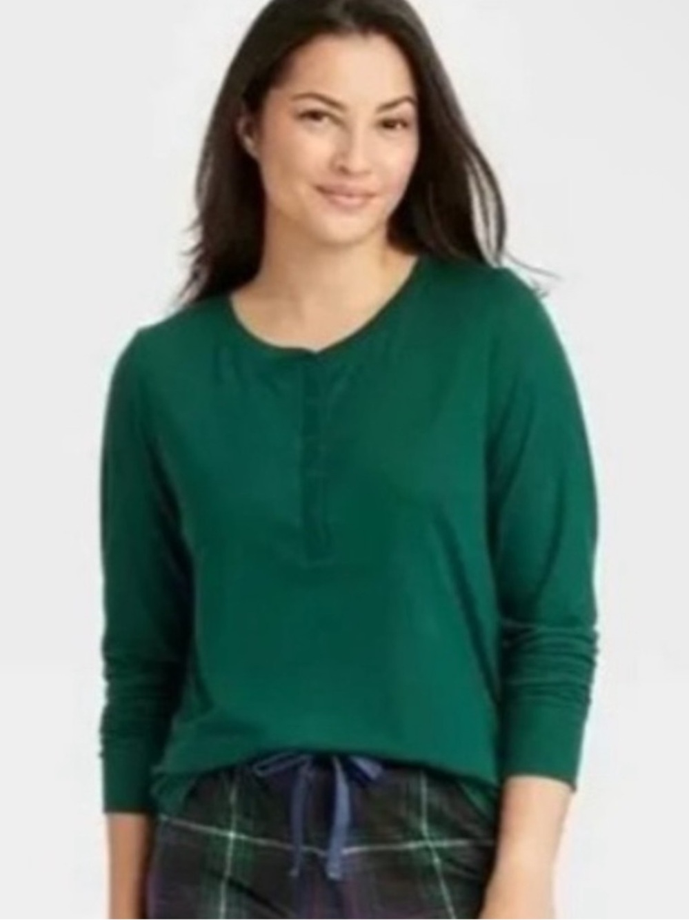 Stars Above Henley Soft Pajama Lounge Top Shirt Long Sleeve